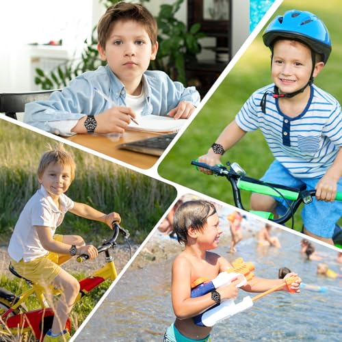SOCICO Children Analog Watch for Boys Girls Waterproof Time Teaching Watch with Soft Band Learning Time Wrist Watch Easy to Read for Kids Great Gifts
