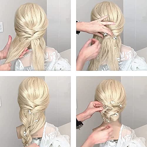 Excefore Bridal Wedding Hair Vine Extra Long Pearl and Crystal Beads Head Piece Bridal Hair Accessories Headband Hair Jewelry Hair Accessories, Silver