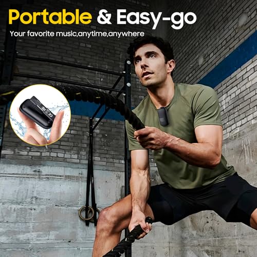 Temdan Wearable Bluetooth Speaker, Clip-On Portable Speaker with Built-in Mics for Hands-Free Music and Calls, Up to 10 Hours Battery Life,Mini Outdoor Waterproof Speaker for Working,Running-Black