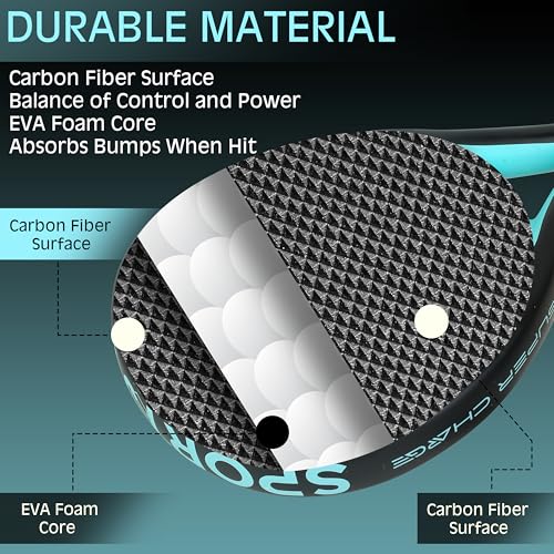 Thunder Paddle SportsBlue Carbon surface Padel Racket - Pro-Series Tennis Racket, Core Pala Padel Racquetts -