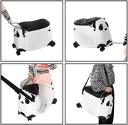 Kids ride on suitcase and hand luggage childrens hand carry bag (Pink with white), 21