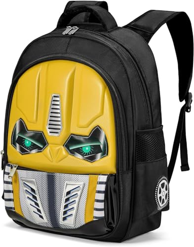 Ybaier Kids Backpack for School, Child Boys Bookbag, Kindergarten Elementary Toddler Bag Gift Ideas (Yellow)
