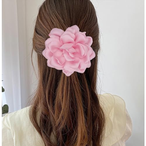 Large Flower Brooches Lapel Pins for Women Satin Fabric Brooches Big Camellia Flower Brooch Pins Wedding Part Dance Clothes Accessories Jewelry Gifts