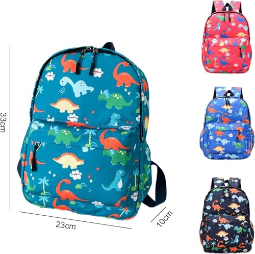 Mini Dinosaur Kids Backpack, Boys Girl Toddler school Bag Kindergarten Canvas Rucksack, Holiday Travel Bookbag Outdoor Daypack for 3-6 Year Old (Green)