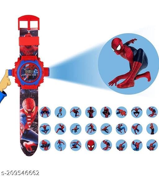 SSR Spiderman- 24 Images Projector Watch Digital Wrist Watch for Boys and Girls Gift X-mas Gift