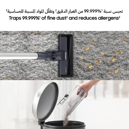 Samsung Jet 60 Cordless Stick Vacuum Cleaner with More Advanced Cleaning Performance, Violet, Light and Powerful, VS15A6031R4/SG, 1 Year Warranty (UAE version)