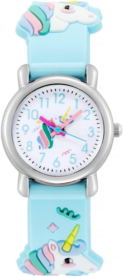 Kids Watches Girl Watches Ages 3-12 Sports Waterproof 3D Cute Cartoon Digital 7 Color Lights Wrist Watch for Kids