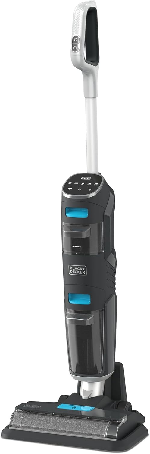 Black & Decker 10.8V 27Wh Cordless Handheld Pet Vacuum Cleaner With 2.5Ah Li-Ion Battery, 35AW Suction Power, 500ml Bowl Capacity, Powered Brush, Smart Tech Sensors DVJ325BFSP-GB 2 Years Warranty - Wet and Dry Mop