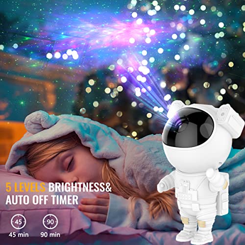 Amosse Star Projector Galaxy Night Light,Birthday Gifts Toys for 2-10 Year Old Boys Girls- Astronaut Starry Nebula Ceiling LED Lamp with Timer and Remote,Projection Lights for Bedroom Décor - White