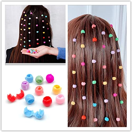 MLOLM 100 Mini Claw Hair Clips Rainbow Mini Hair Clip Tiny Plastic Plastic Hair Claws Hair Braids Maker Beads Head wear Hair Accessories for Girls Women