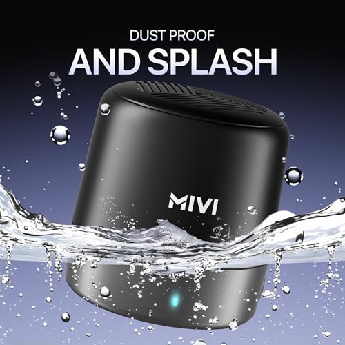 Mivi Play Bluetooth Speakers Wireless with 12 Hours Playtime. Wireless Speaker Made in India with Exceptional Sound Quality, Portable and Built in Mic-Black