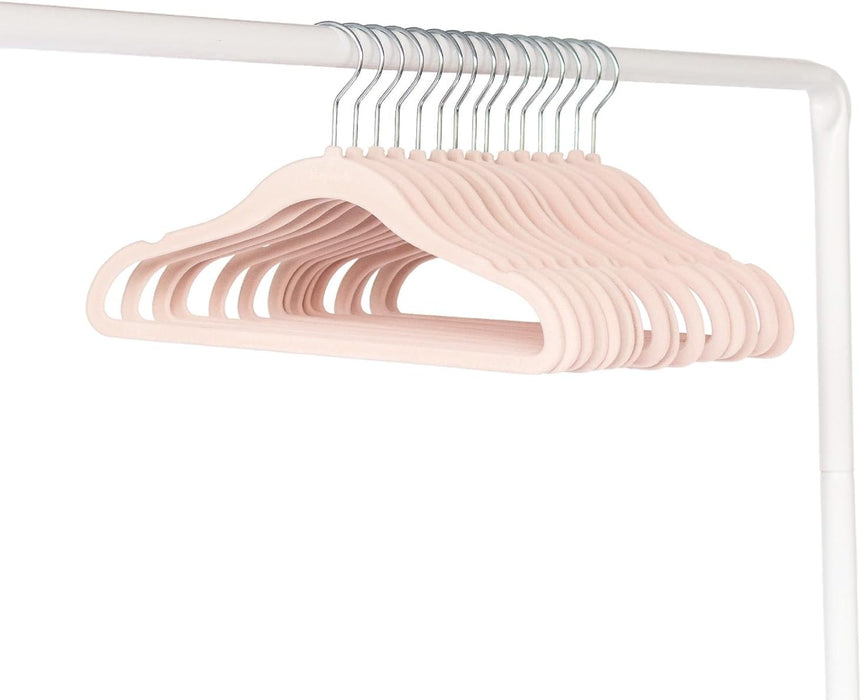 3 Sprouts Baby Hangers, Non-Slip Velvet Hangers, Kids Hangers - Pack of 15 - Pink