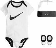 NIKE Children's Apparel Baby Boys' Hat, Bodysuit and Bootie Three Piece Set Socks