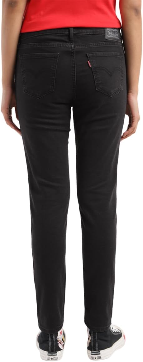 Levi's A7090-0001 Women's Mid Rise 711 Skinny Jeans, Ebony Black Size 26W/28L