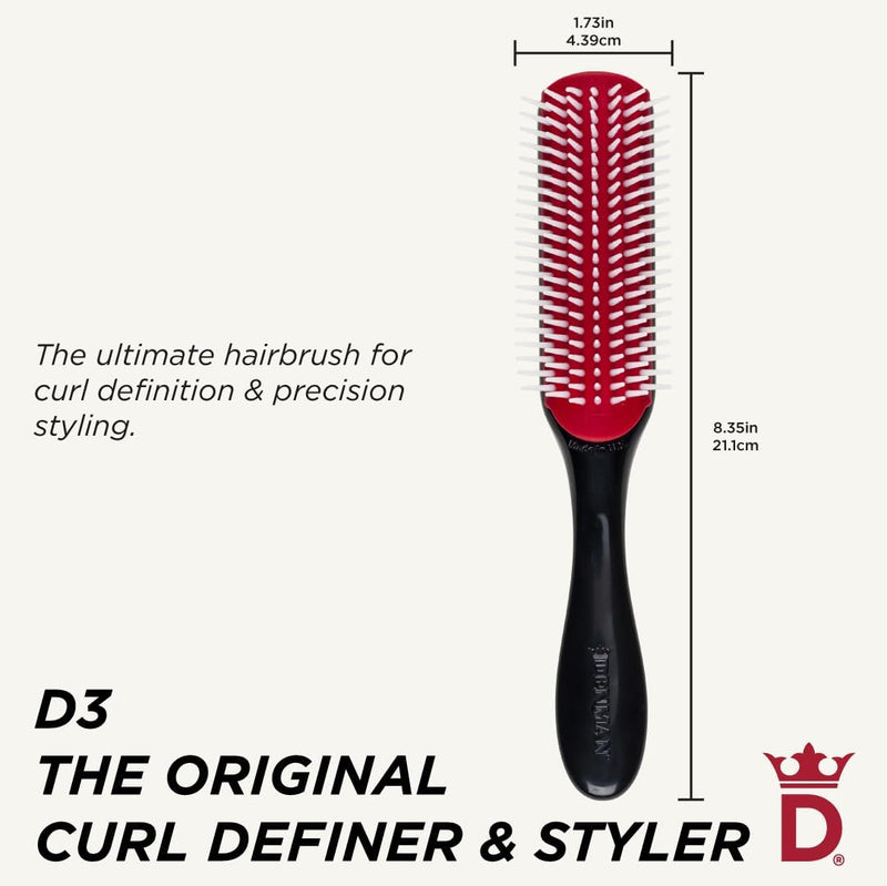 Denman Classic Styling Brush 7 Rows - D3 - Hair Brush for Blow-Drying & Styling â€“ Detangling, Separating, Shaping & Defining Curls