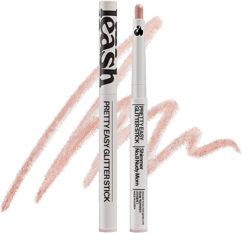 Pretty Easy Glitter Stick cream eyeshadow pencil crayon smudge-proof long lastingshimmer pearleasy use glitterveganmultijust 3 secondseye shadow (N2 Flutter) - Nudy Morn