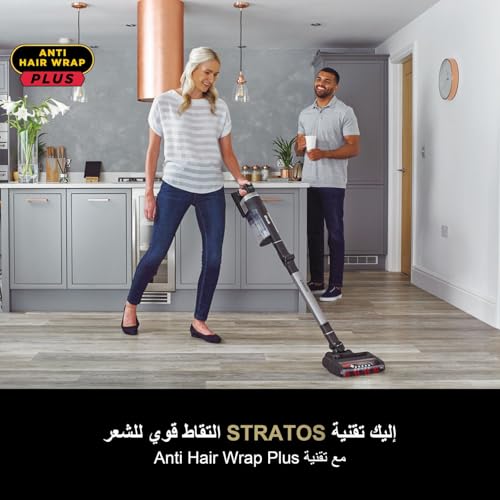 Shark Stratos Cordless Stick Vacuum Cleaner, Anti Hair Wrap Plus, 120 Mins Run Time (2 Batteries), DuoClean & Clean Sense IQ with Pet, Crevice & Multi-Surface Tools, Charcoal/Silver IZ420UKT