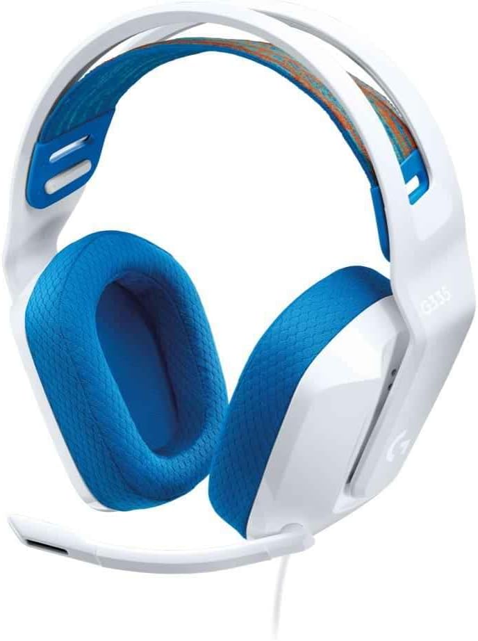 Logitech G335 Wired Gaming Headset, With Microphone, 3.5mm Audio Jack, Comfortable Memory Foam Earpads, Lightweight, Compatible With Pc, Playstation, Xbox, Nintendo Switch - Black - White