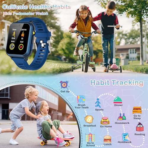 AIWIEP Kids Smart Watch for Boys Girls,Child Smartwatches with 16 Games Music Player Camera Alarm Clock Calculator 12/24 hr Touch Screen for Kids Age 4-12 Birthday Educational Learning Toys