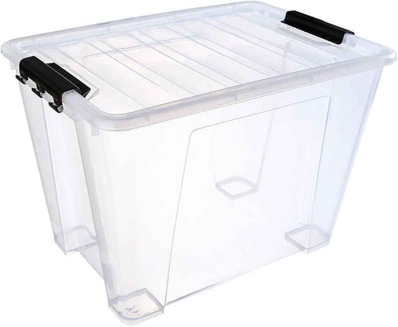 PREMIFY 11L Plastic Storage Box with Lockable Lid Clear Plastic Organizer Transparent Box Storing Clothes, Toys, Tools, Medicine, Arts & Crafts, Kitchen Etc (1 X 11L Storage Box) - 22 Liters