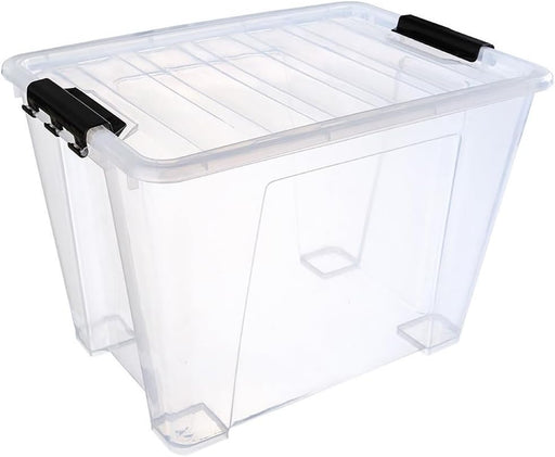 PREMIFY 11L Plastic Storage Box with Lockable Lid Clear Plastic Organizer Transparent Box Storing Clothes, Toys, Tools, Medicine, Arts & Crafts, Kitchen Etc (1 X 11L Storage Box) - 22 Liters