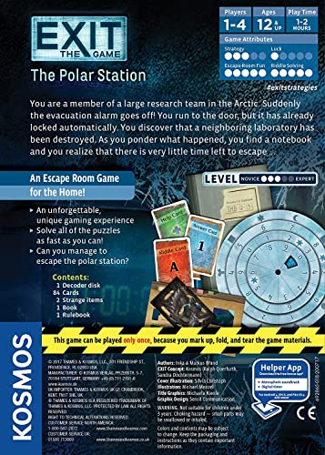 Exit: The Polar Station | Escape Room Game | Exit: The Game - A Kosmos Game | Family-Friendly, Card-Based At-Home Escape Room Experience For 1 To 4 Players, Ages 12+