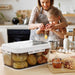 Bread Box For Kitchen Countertop, Airtight Bread Storage Container, Time Recording Bread Keeper with Lid,Bread Storage For Homemade Breads, Toast, And Cookies, White Bread Holder