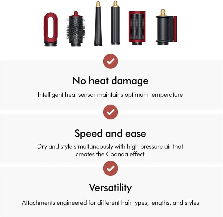 Dyson Airwrap I.D. Multi-Styler & Dryer (Red Velvet & Gold) - Limited Edition, 1300 Watts