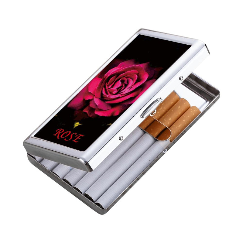 KUGUAN Stainless Steel Cigarette Case, 20pcs Slim/100's or 14pcs Regular/King Size, Moisture Proof, Durable, Portable, Good for Gift