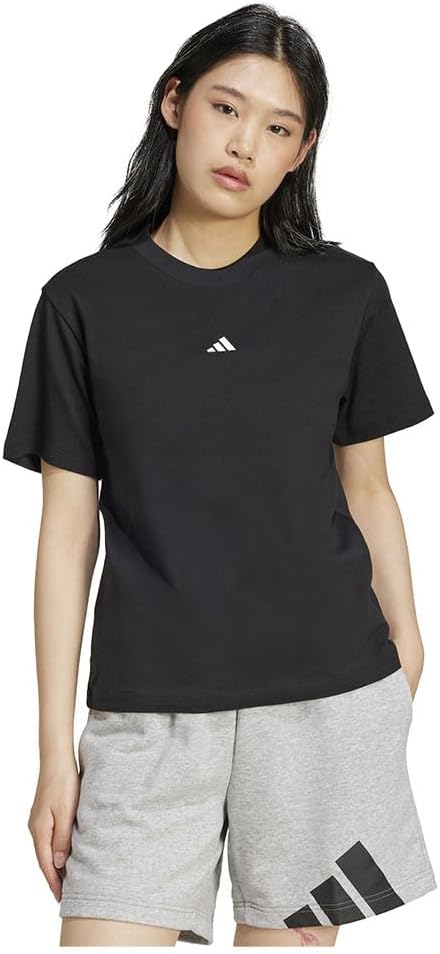 womens Essentials Small Logo Cotton T-Shirt T-Shirt - BLACK/WHITE