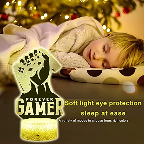 Video Games 3D Illusion Night Light for Kids,Acrylic night light &16 Colors Change,Decor LED Bedside Night Lamp With remote control, suitable for bedroom Gamer Room Gifts Toys for Boys Girls