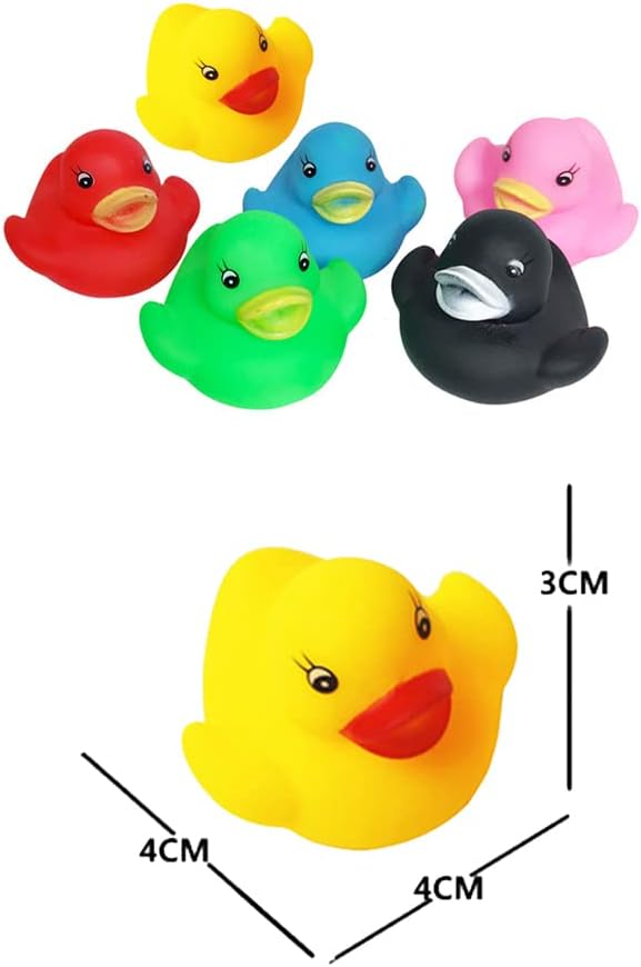 YUERFEILA Bath Duck Toys 50 Pcs Mini Rubber Ducks Squeak and Float Duckies Jeep Jeep Duck Baby Shower Toy Party Decoration for Toddlers Boys Girls
