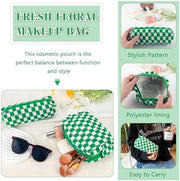 ZLFSRQ 3Pcs Checkered Makeup Bag for Women Large Cosmetic Bag Set Travel Toiletry Bag Makeup Pouch Bag for Purse Pink Zipper Storage Bag Organizer Cute Small Aesthetic Girls Car Essentials Bag