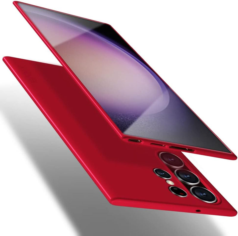 X-Level Samsung Galaxy S23 Ultra Case Slim Fit Soft TPU Super Thin Guardian Series S23 Ultra Phone Back Cover Light Protective Matte Finish Coating Cases-Blue - Galaxy S23 Ultra Red