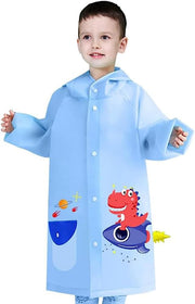 Kids Raincoat Boys Girls Rain Jacket Hooded Dinosaur Poncho Waterproof Coat Outdoor Sports 2-12Years