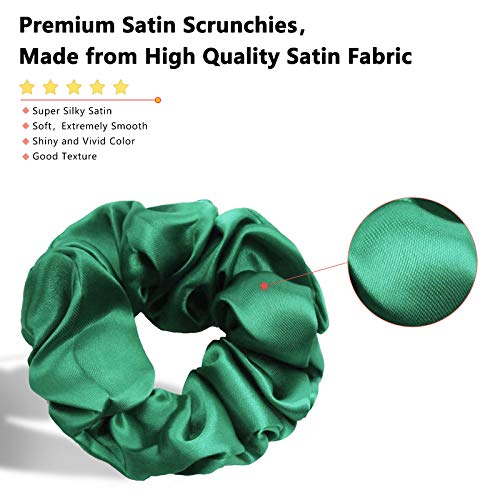 60 Pack Satin Scrunchies, BeeVines Satin Silk Scrunchies for Hair, Silky Curly Hair Ties for Women, Hair Ties Ropes for Teens, Girl's Scrunchies Pack