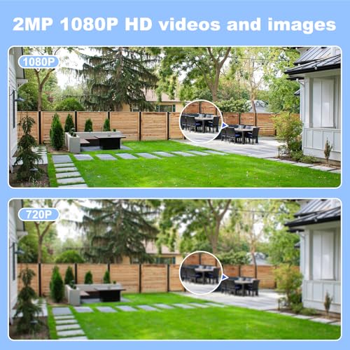 2NLF 1080P Outdoor Security Camera for Home, 2.4 GHz Wifi Security Camera with 360° Vision, Motion Detection, Auto Tracking, Two-Way Autdio, Color Night Vision, IP66 Waterproof