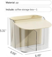 KASTWAVE Wall Mounted Coffee Capsult Holders, Plastic Coffee Pod Holder Clear Coffee Capsule Storage Organizer with Lid Coffee Bar Accessories Basket for Tea Bags Creamer Sugar Bags