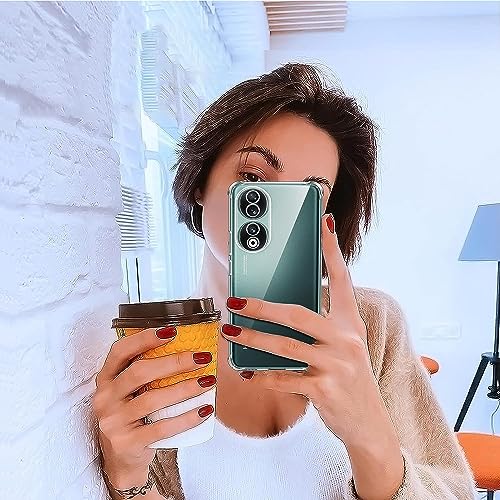 Clear Silicone Case for Honor 90 with Shockproof Protective Corners, Thin, Soft, Transparent Protective Case, Flexible TPU Transparent Mobile Phone Case, Scratch-Resistant Case Cover (Clear)