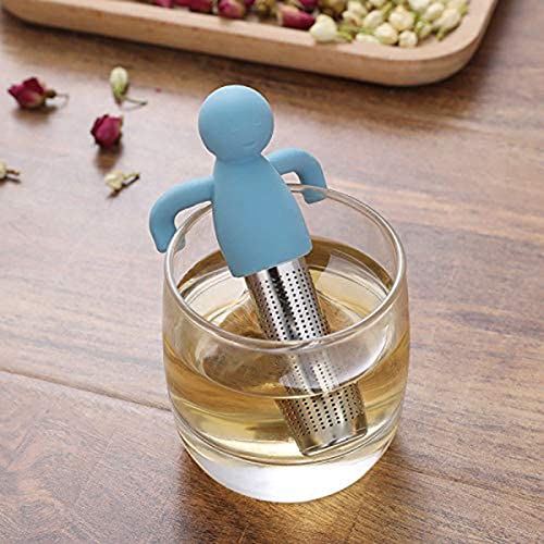 KASTWAVE Tea Infuser Filter, Loose Tea Cute Stainless Steel Ultra Fine Mesh Tea Supplies Steeper Diffuser Herbal Tea and Spices 1 Pac, Get the More Enjoyable Tea Times with Friends and Family (Blue)