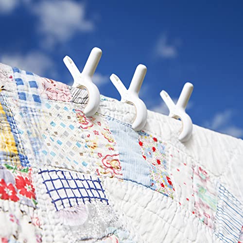Sunkaioo 24 Pack Plastic Clothes Pins with Strong Anti-Rust Springs,Heavy Duty Beach Towel Clips,Laundry Clothespins to Keep Your Towel, Clothes, Blankets to Dry on Clothesline and Hanging Rack