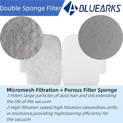 Bluearks AZ3002 Rush Roll Filter for Shark AZ3002 AZ3000 AZ3000W Stratos DuoClean PowerFins Vacuum Upright Vacuum, 1 Brush Roll 2 Foam & Felt 2 HEPA Filter