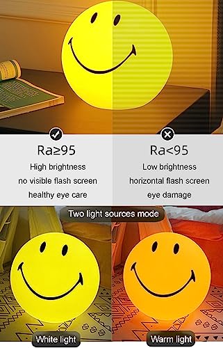 TIMAXSUN Super Healing Cute Smiley Face Night Light, Night Lights for Kids Bedroom, Indoor Decoration Atmosphere Lamp, Gifts for Women Teen Boys Girls and Baby (23CM)