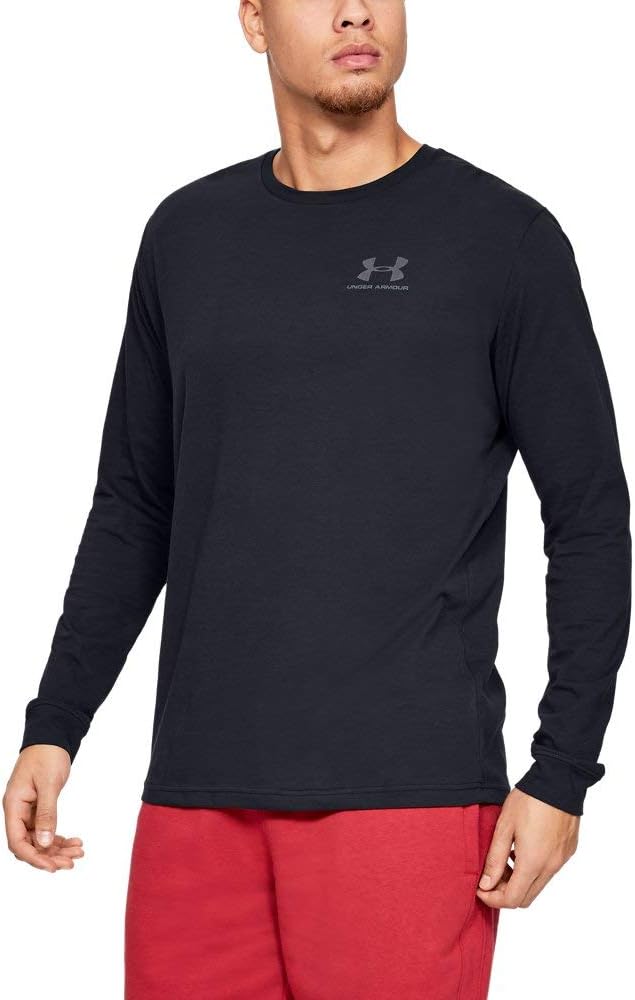 mens Ua Sportstyle Left Chest Ls T-shirt (pack of 1) - Black / / Black