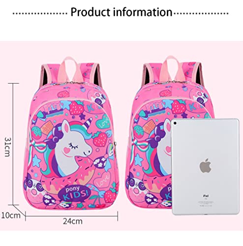 TOMVAES Unicorn Kids Backpack,Girls Backpack for School, Children Casual Daypack Book Bag Rucksack,Perfect for Daycare and Preschool