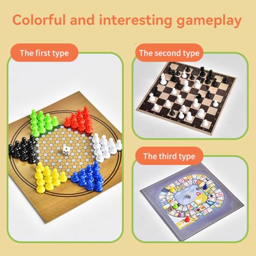 ECVV 100 in 1 Classic Games Compendium of Classic Family Board Games - Includes Chess, Draughts, Ludo Snake and Ladders, Fun & Educational Play