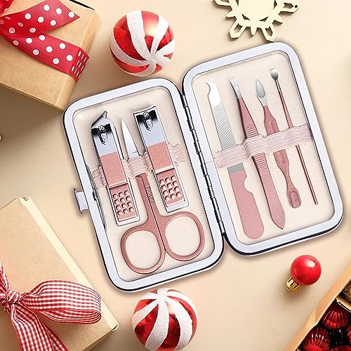 ORiTi Travel Manicure Set, 7 in 1 Manicure Kit Pedicure Kit Nail Clippers Set Stainless Steel Nail Kit