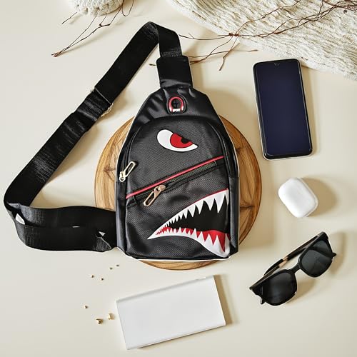 WRLDMCWLQ Shoulder Bag Sling Bag Men Small Bag Crossbody Bag Casual Bag Chest Bag For Travel Sports Running Hiking, Black, 11 * 7.8 * 4inch