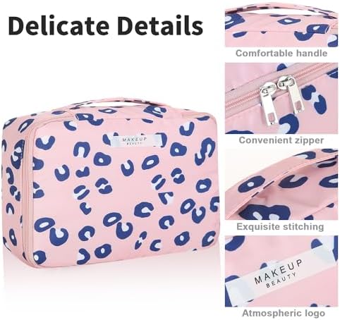 Queboom Travel Makeup Bag Cosmetic Bag Makeup Bag Toiletry bag for women and girls