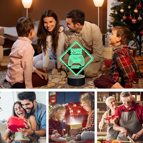 NALACAL Gamepad 3D Illusion Night Light - LED Lamp with 16 Colors, Touch and Remote Control - Ultimate Gamer Gift for Teens, Men, and Boys - Stylish Game Room Decor